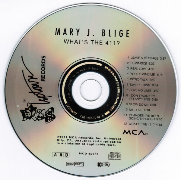 Mary J. Blige : What's The 411? (CD, Album, RE)