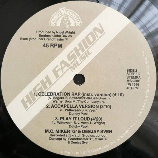 MC Miker G. & DJ Sven : Celebration Rap (12")