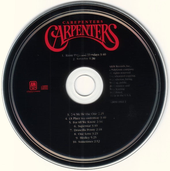 Carpenters : Carpenters (CD, Album, RE, RM)