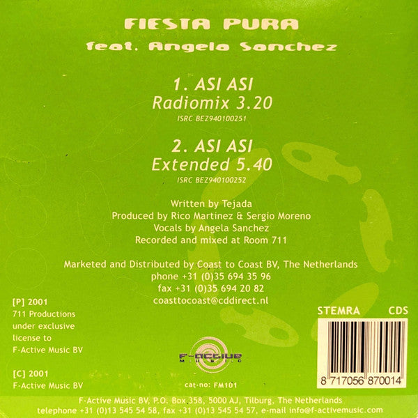 Fiesta Pura : Asi Asi (CD, Single, Car)
