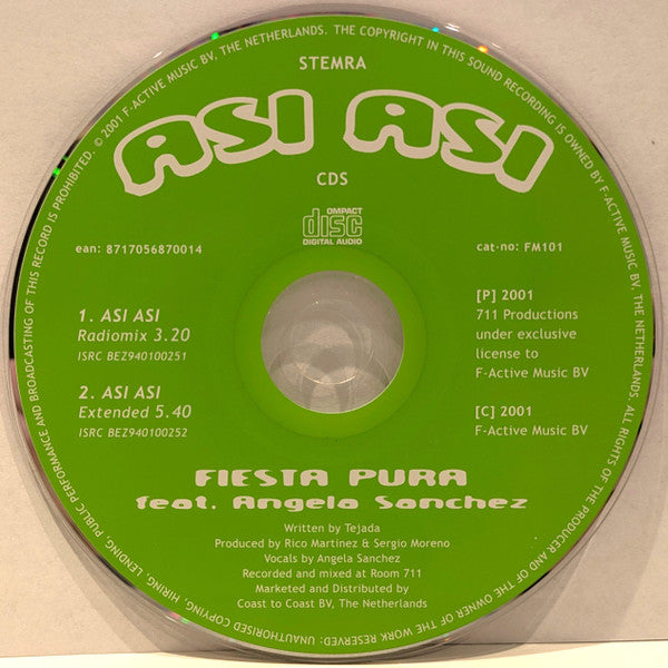 Fiesta Pura : Asi Asi (CD, Single, Car)