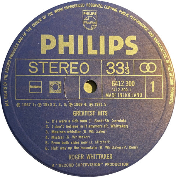 Roger Whittaker : Greatest Hits (LP, Comp)