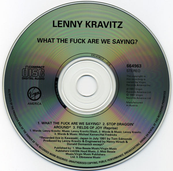 Lenny Kravitz : What The Fuck Are We Saying? (CD, Single)
