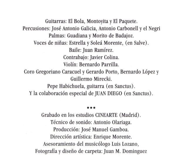 Enrique Morente : Misa Flamenca (CD, Album)