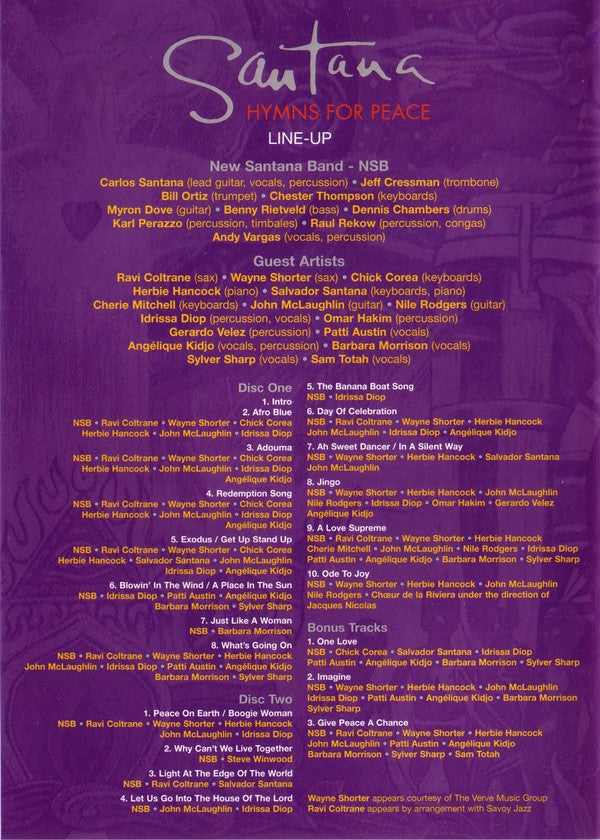 Santana : Hymns For Peace Live At Montreux 2004 (2xDVD-V, PAL)