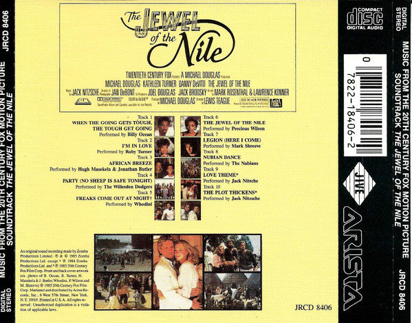 Various : The Jewel Of The Nile (Music From The 20th Century Fox Motion Picture Soundtrack) (CD, Comp)
