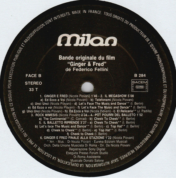 Nicola Piovani : Ginger E Fred (LP, Album)
