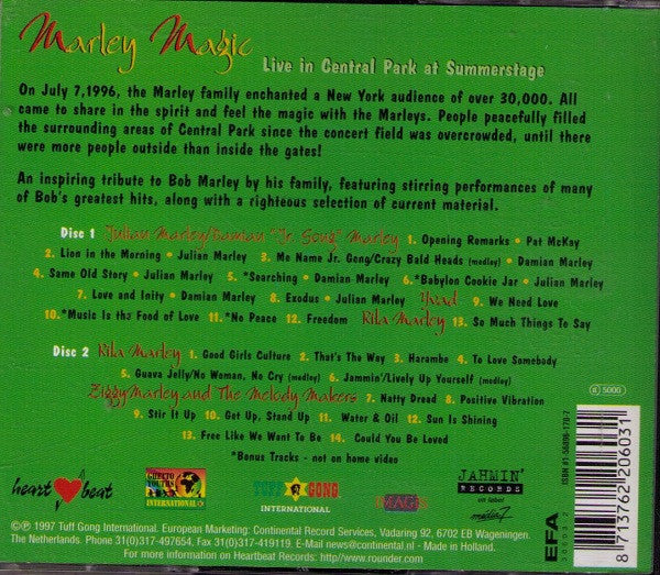 Various : Marley Magic - Live In Central Park At Summerstage (2xCD, Album)