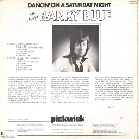 Barry Blue : Dancin' On A Saturday Night - The Best Of Barry Blue (LP, Comp)