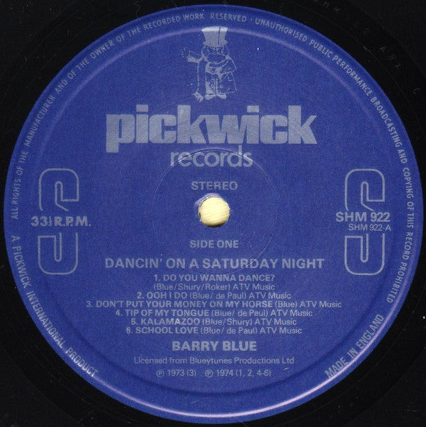 Barry Blue : Dancin' On A Saturday Night - The Best Of Barry Blue (LP, Comp)