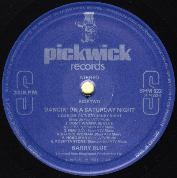 Barry Blue : Dancin' On A Saturday Night - The Best Of Barry Blue (LP, Comp)
