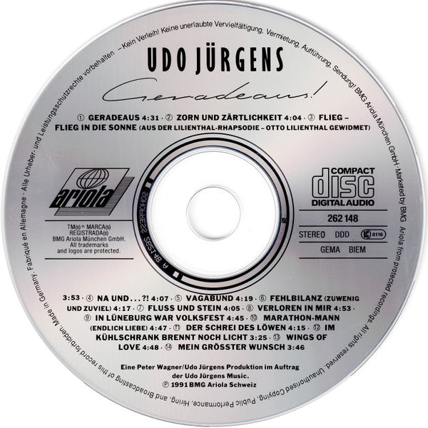 Udo Jürgens : Geradeaus! (CD, Album)
