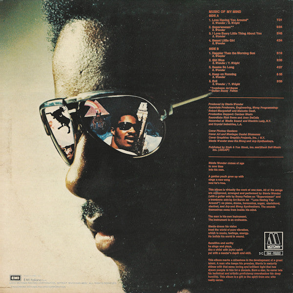 Stevie Wonder : Music Of My Mind (LP, Album, RE, Gat)