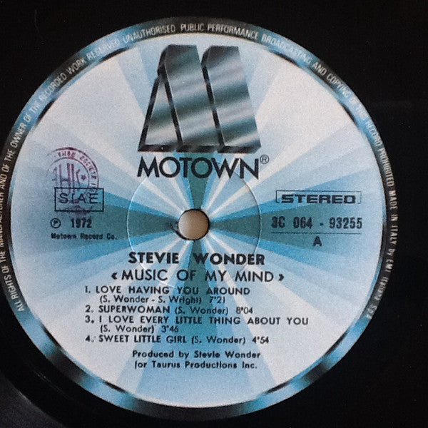 Stevie Wonder : Music Of My Mind (LP, Album, RE, Gat)