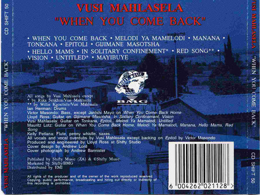 Vusi Mahlasela : When You Come Back (CD, Album)