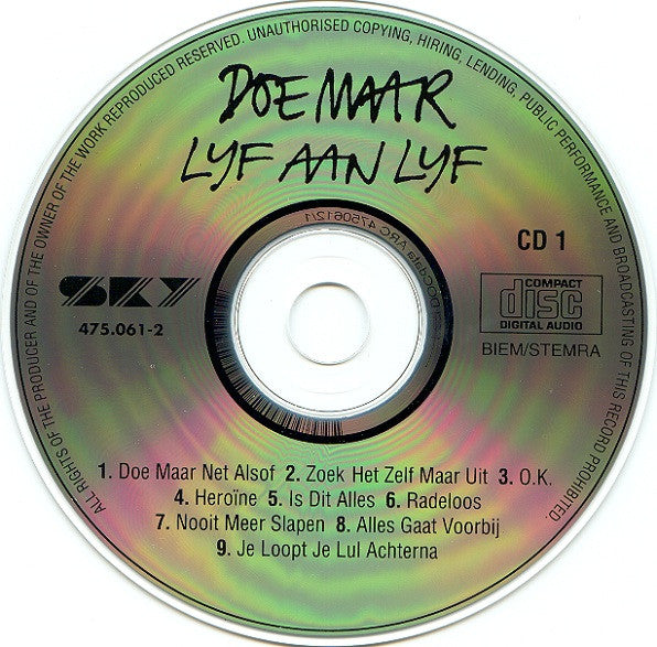 Doe Maar : Lijf Aan Lijf (2xCD, Album, RE, Boo)