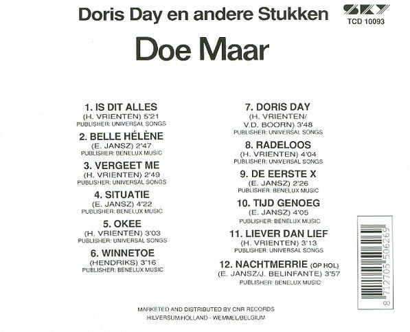 Doe Maar : Doris Day En Andere Stukken (CD, Album, RE)