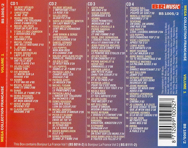 Various : Mega Collection Francaise Vol 1 (4xCD, Comp)