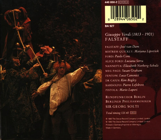 Giuseppe Verdi - José van Dam, Marjana Lipovšek, Paolo Coni, Luciana Serra, Elisabeth Norberg-Schulz, Susan Graham (2), Luca Canonici, Kim Begley, Berliner Philharmoniker, Georg Solti : Falstaff (2xCD)