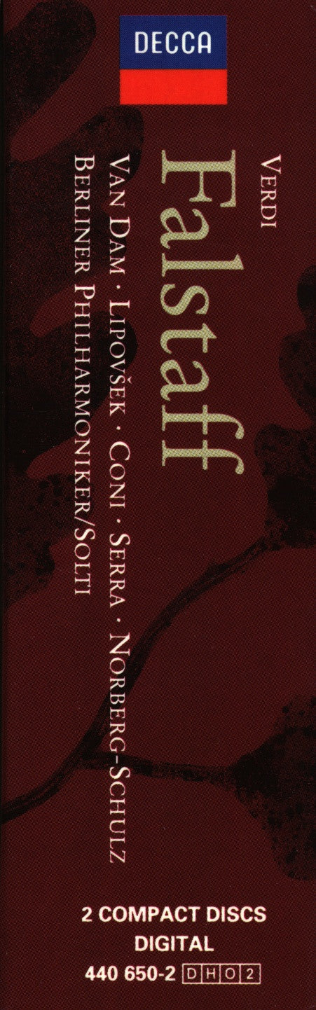 Giuseppe Verdi - José van Dam, Marjana Lipovšek, Paolo Coni, Luciana Serra, Elisabeth Norberg-Schulz, Susan Graham (2), Luca Canonici, Kim Begley, Berliner Philharmoniker, Georg Solti : Falstaff (2xCD)
