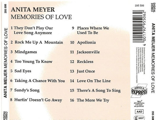 Anita Meyer : Memories Of Love (CD, Comp)