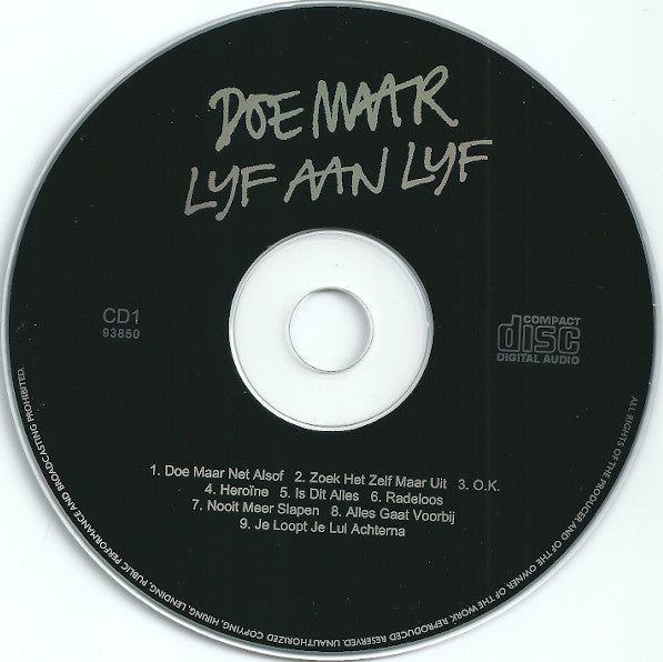 Doe Maar : Lijf Aan Lijf (2xCD, Album, RE, RM, Wit)