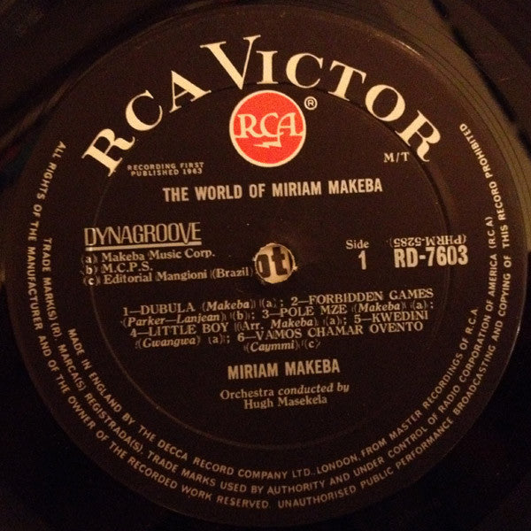 Miriam Makeba : The World Of Miriam Makeba (LP, Album, Mono)