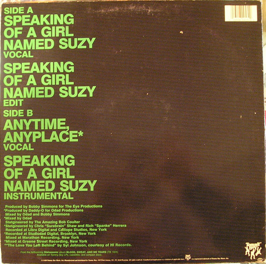 Stetsasonic : Speaking Of A Girl Named Suzy / Anytime, Anyplace (12")