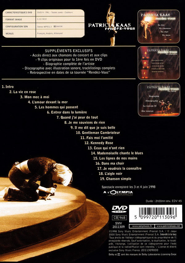 Patricia Kaas : Rendez-Vous (DVD, PAL)