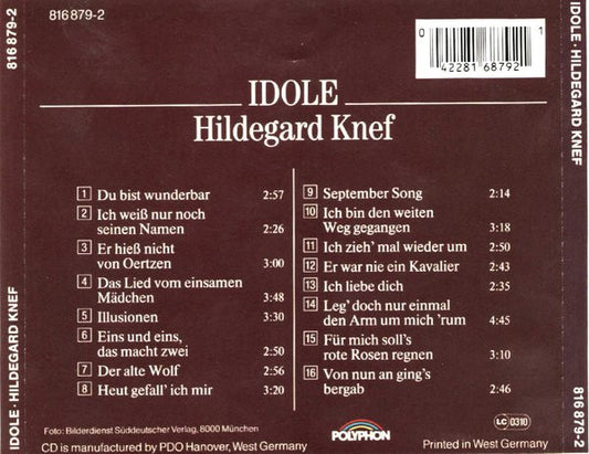 Hildegard Knef : Idole (CD, Comp, Mono)