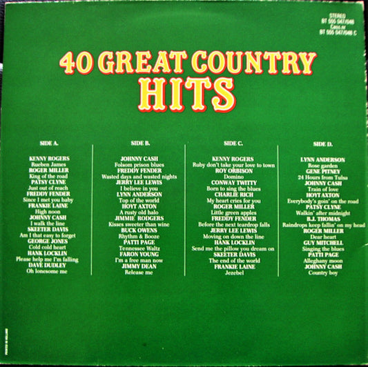 Various : 40 Great Country Hits (2xLP, Comp)