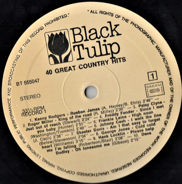 Various : 40 Great Country Hits (2xLP, Comp)