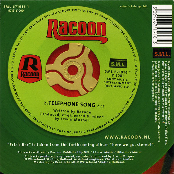Racoon (4) : Eric's Bar (CD, Single, Car)