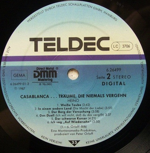 Heino : Casablanca... Träume, Die Niemals Vergehn  (LP)