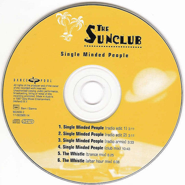 The Sunclub : Single Minded People (CD, Maxi)