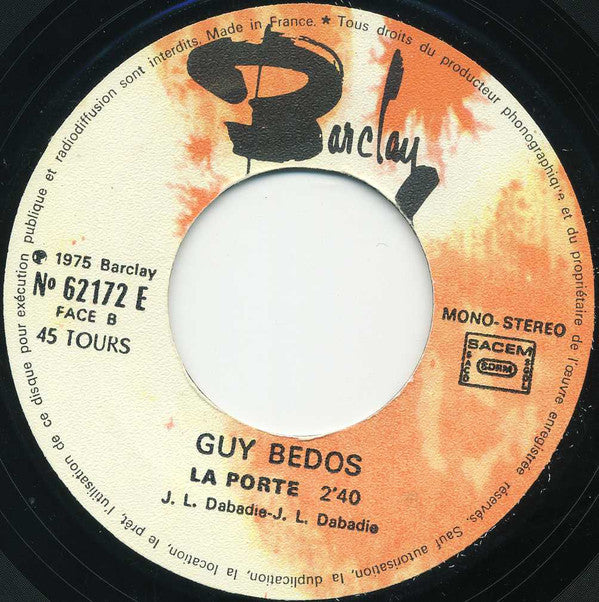 Guy Bedos : Le Tube De L'hiver  (7", Single)