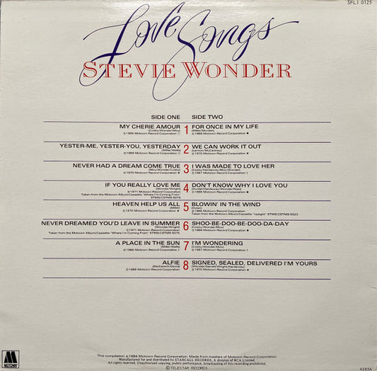 Stevie Wonder : Love Songs - 16 Classic Hits (LP, Comp)