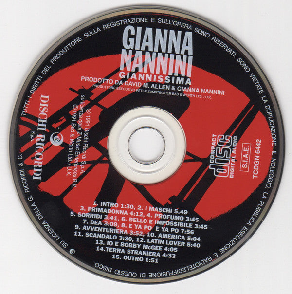 Gianna Nannini : Giannissima (Live) (CD, Album)