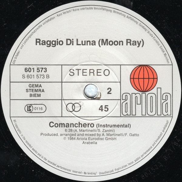 Raggio Di Luna : Comanchero (12", Maxi)