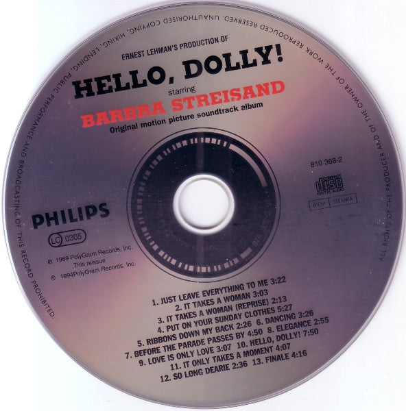 Barbra Streisand : Hello, Dolly! (Original Motion Picture Soundtrack) (CD, Album, RE)