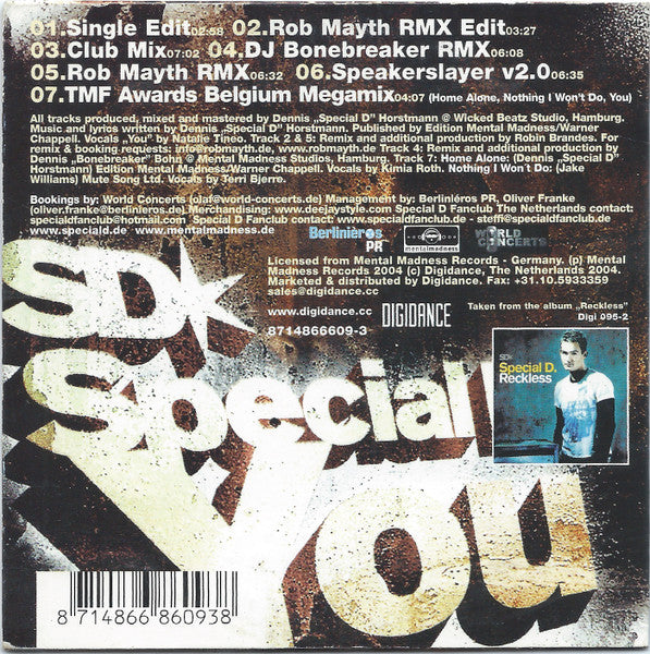 Special D. : You (CD, Single)