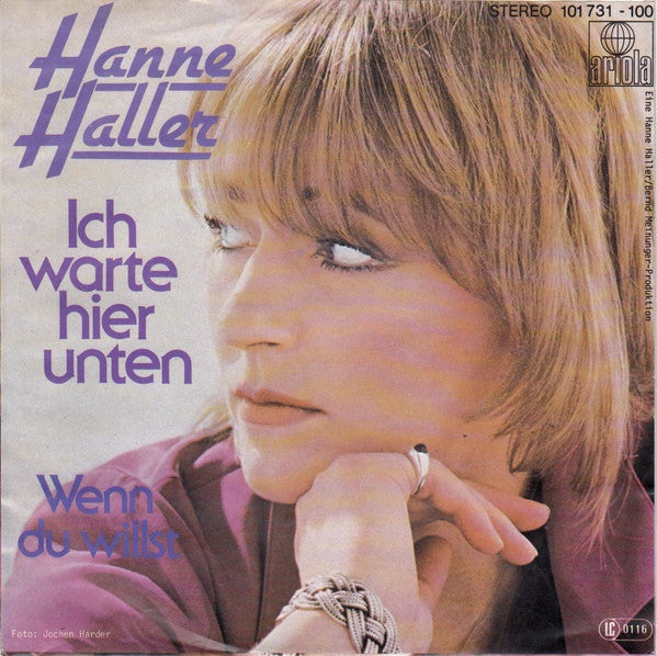 Hanne Haller : Ich Warte Hier Unten (7", Single)