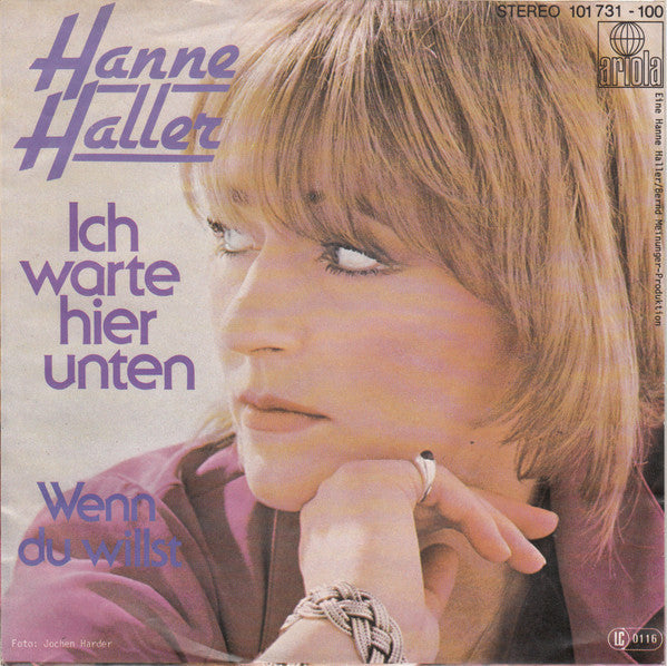 Hanne Haller : Ich Warte Hier Unten (7", Single)