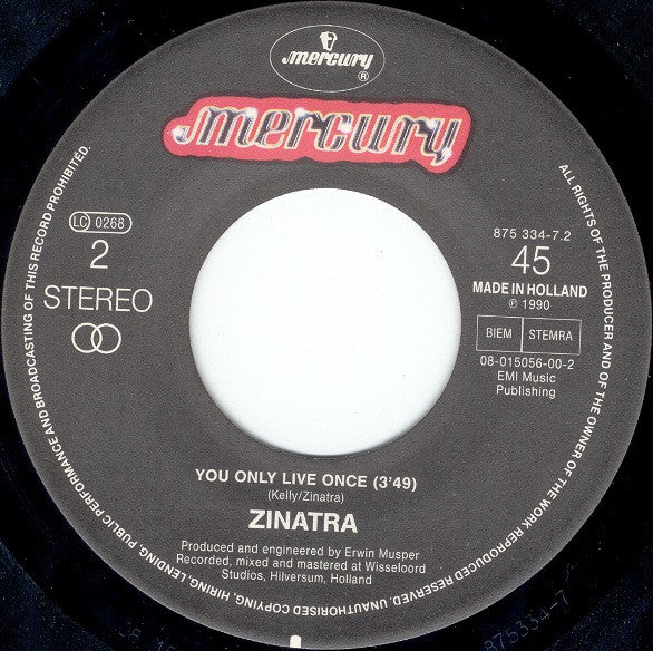Zinatra : There She Was (7", Single)