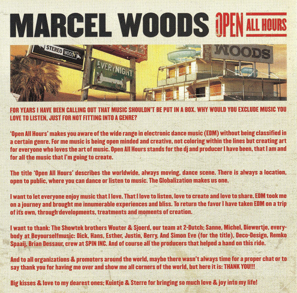 Marcel Woods : Open All Hours (CD, Album + CD, Album, Mixed)