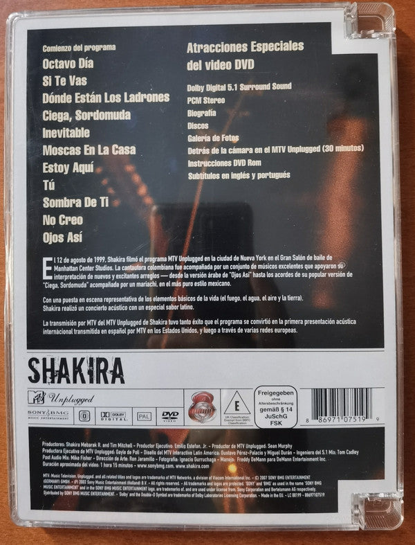 Shakira : MTV Unplugged (DVD-V, RE, PAL)