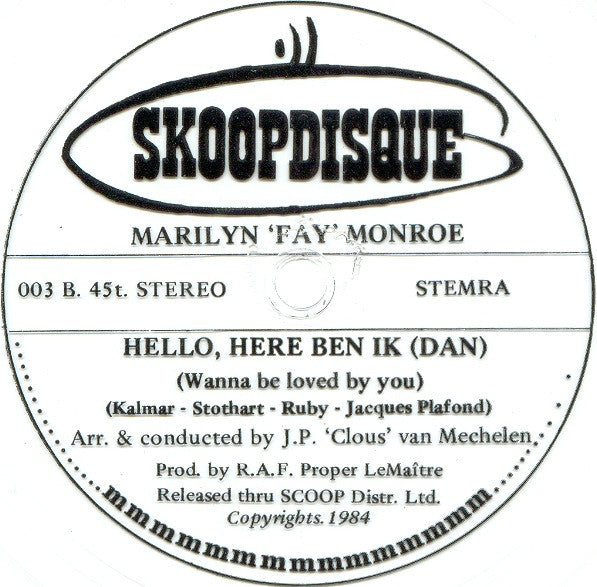 Fay Lovsky : Hello, Here Ben Ik (Dan) (Flexi, 7", S/Sided, Single, Cle)