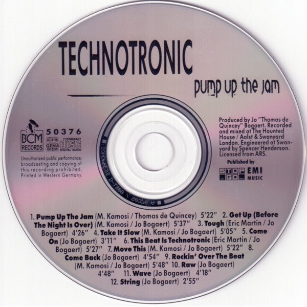 Technotronic : Pump Up The Jam (CD, Album)