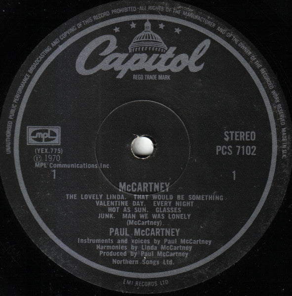 Paul McCartney : McCartney (LP, Album, RE, Gat)