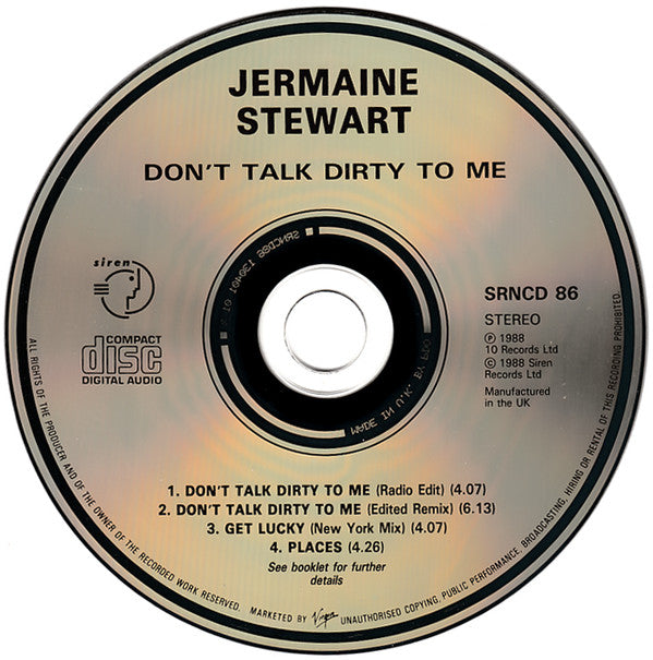 Jermaine Stewart : Don't Talk Dirty To Me (CD, Single)